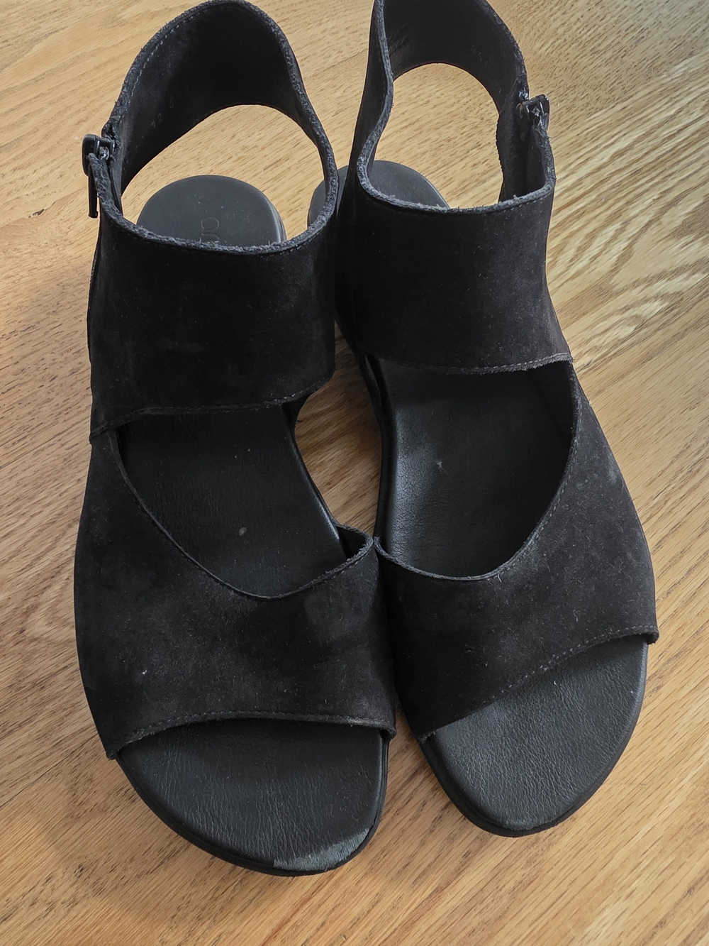 Arche Black Suede Open-Toe Ankle-Strap Sandals